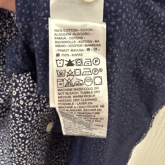 Levi's Men's Navy Blue Patterned Button Down Shirt NWT - Size L - Picture 7 of 7